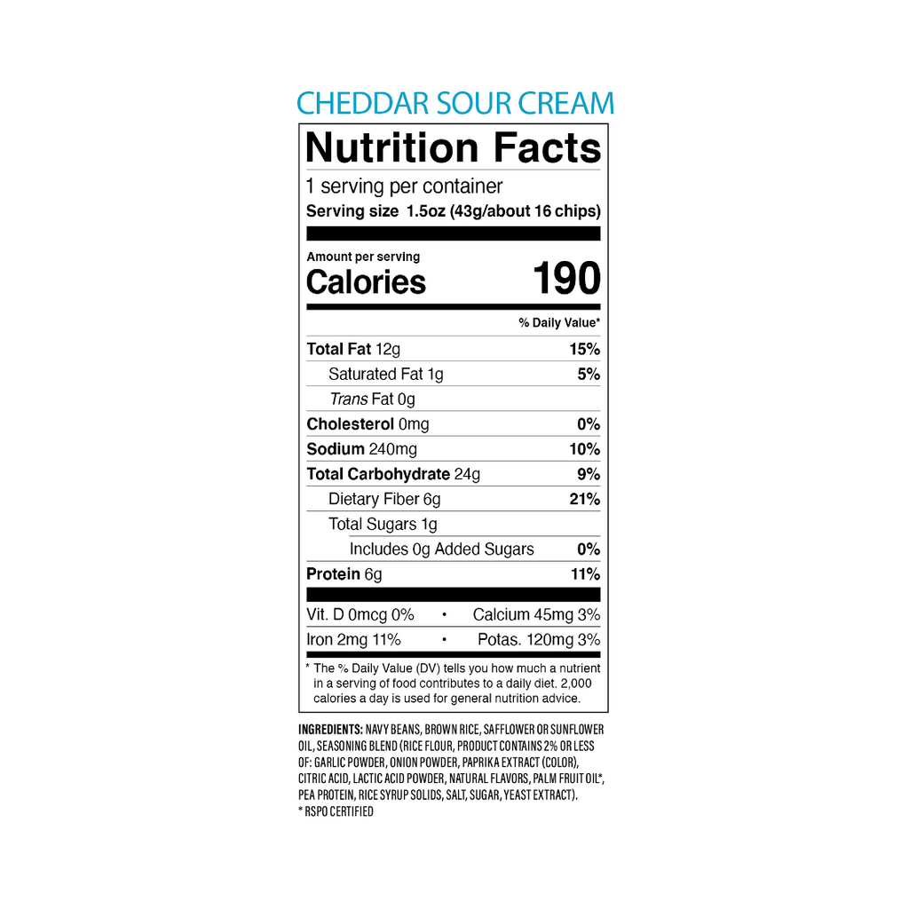 Cheddar Sour Cream nutrition facts per 1.5oz