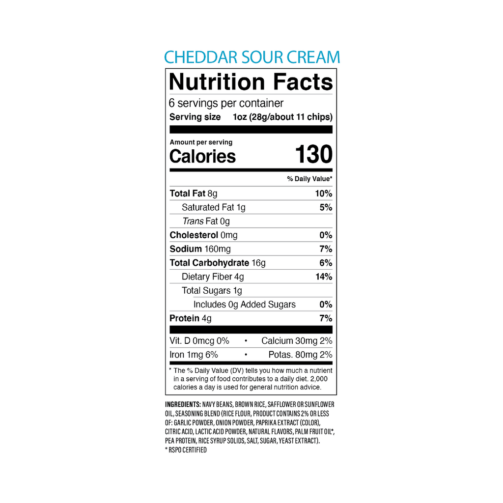 Cheddar sour cream nutrition facts per 1oz